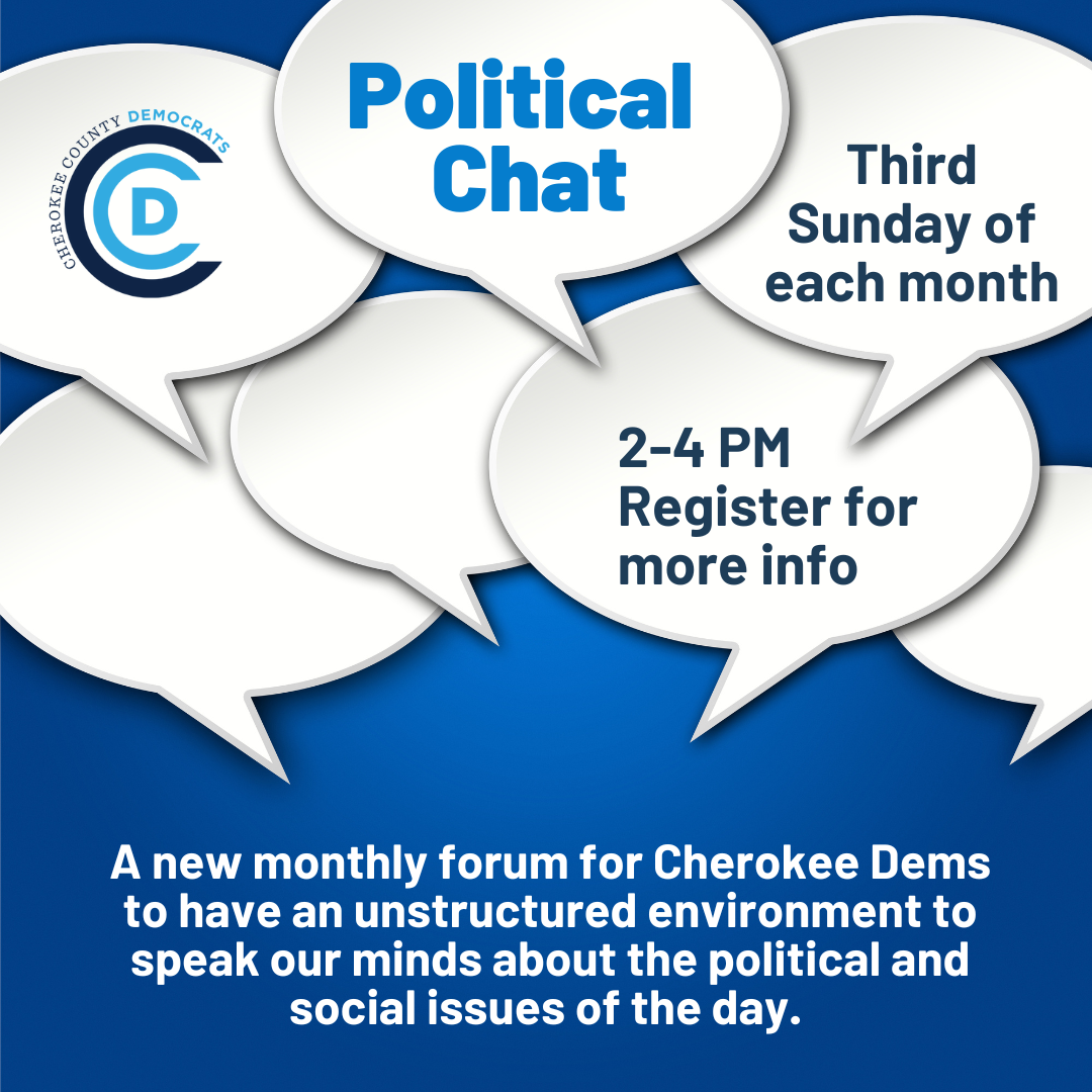 Political Chat. Third Sunday of each month at 2pm